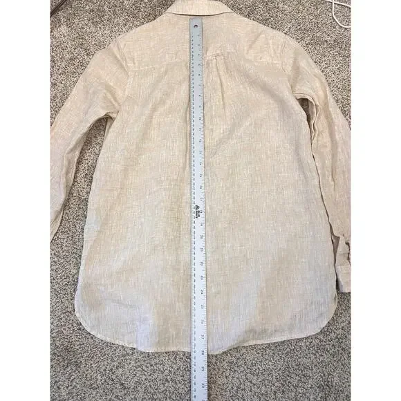 J. McLaughlin Women's S Coastal Old Money Minimalist Linen Button Front Shirt - Picture 11 of 11